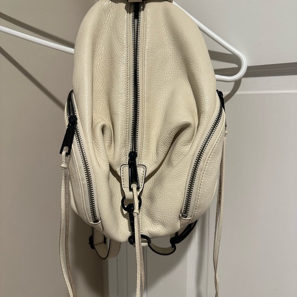 Rebecca Minkoff Ivory Leather Julian Backpack with Black Hardware - Picture 1 of 15